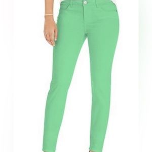 Celebrity Pink Mid-Rise Skinny Lucite Green pants